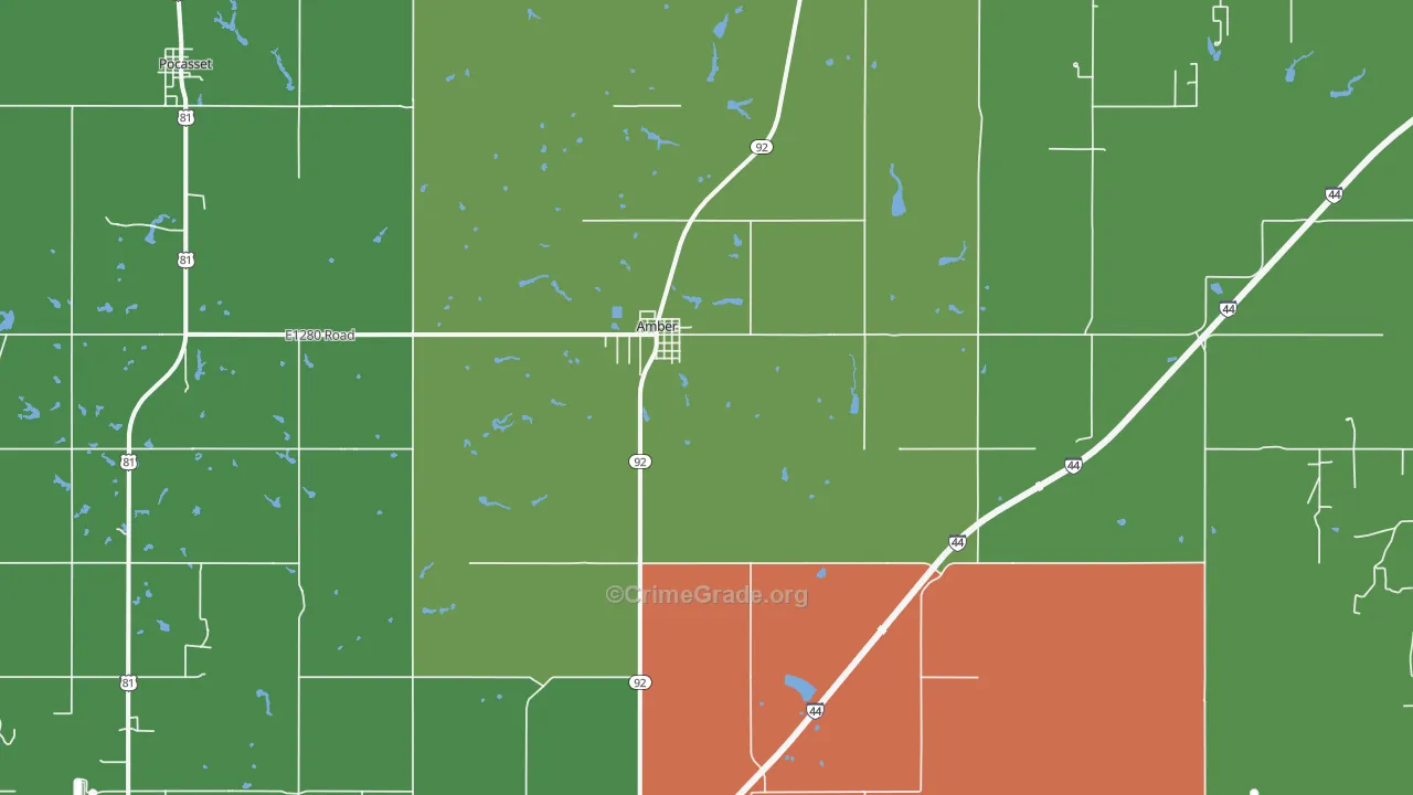 73004, OK Map of Theft Rates