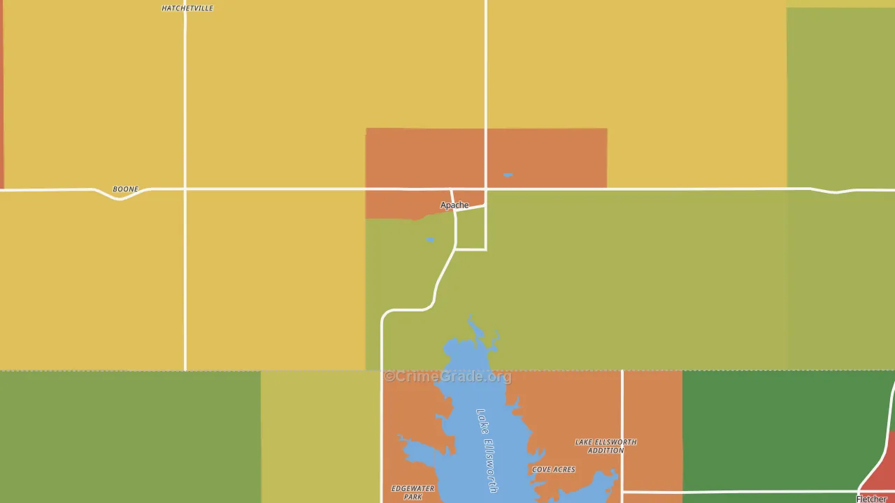 73006, OK Map of Theft Rates