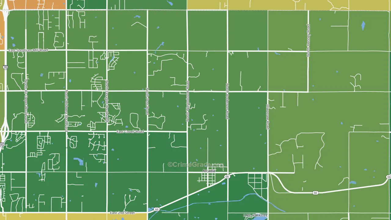 73007, OK Map of Theft Rates
