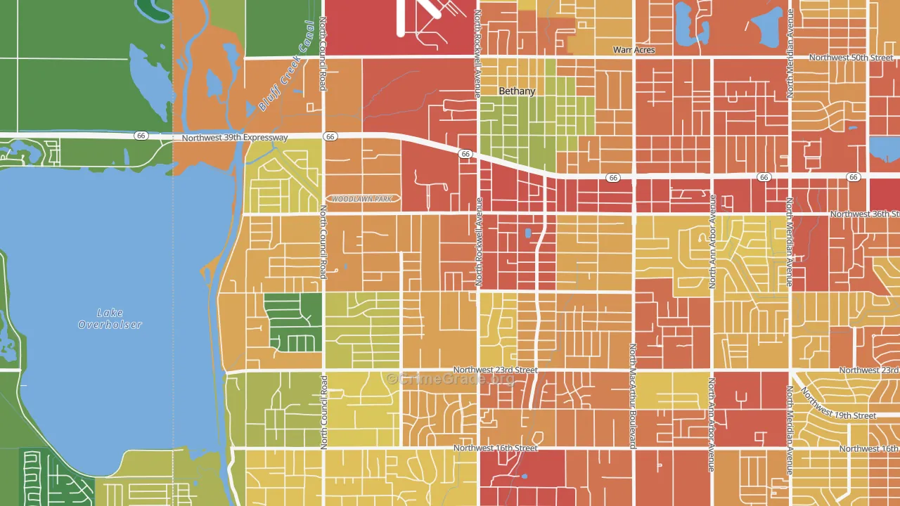 73008, OK Map of Theft Rates