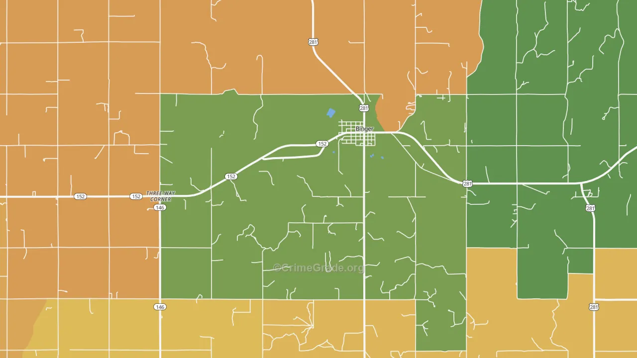 73009, OK Map of Theft Rates
