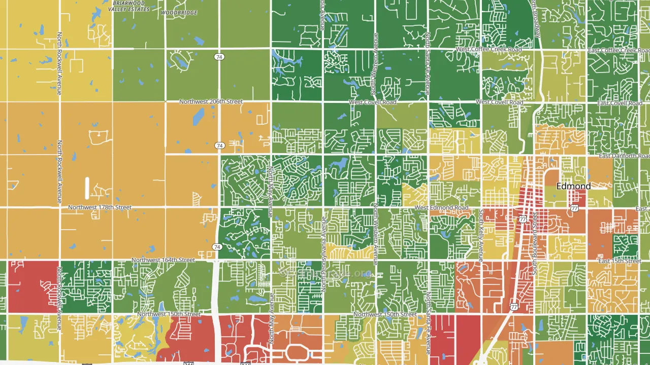 73012, OK Map of Theft Rates