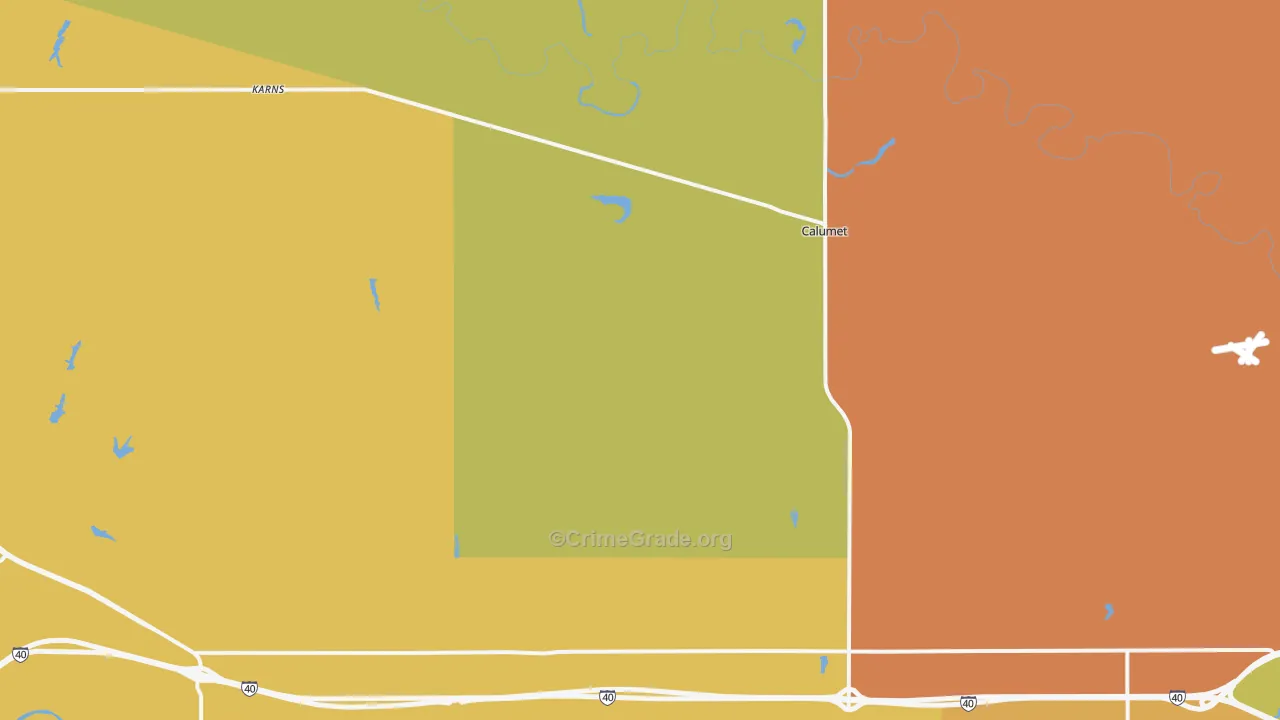 73014, OK Map of Theft Rates