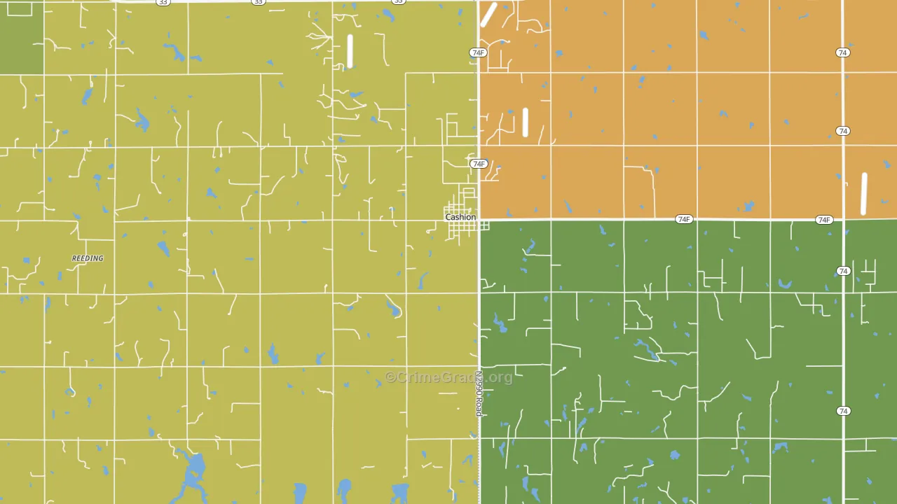 73016, OK Map of Theft Rates