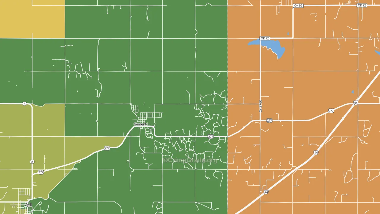 73017, OK Map of Theft Rates