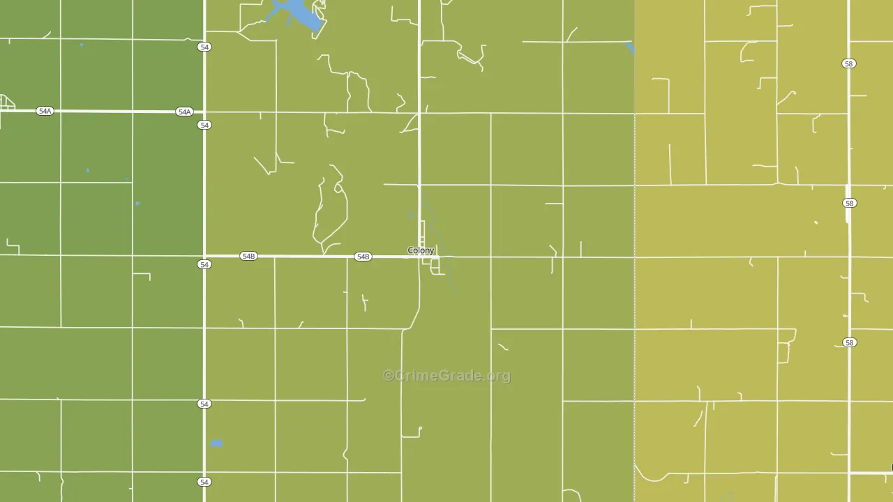 73021, OK Map of Theft Rates