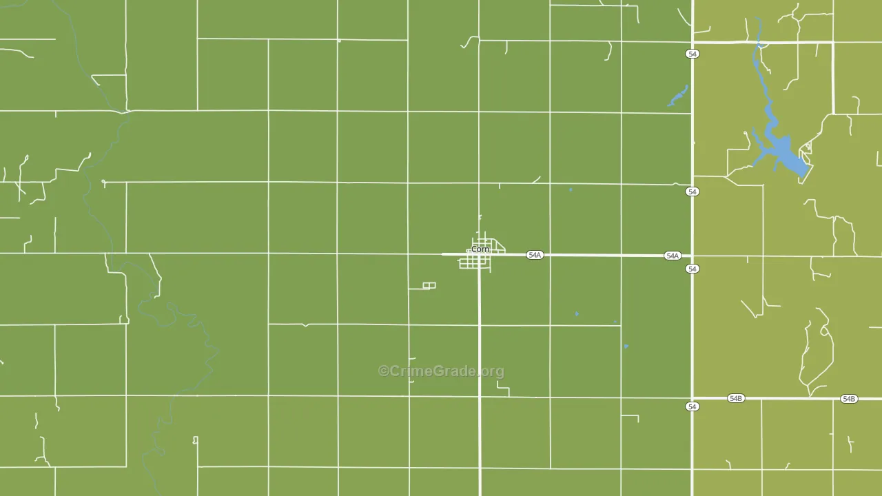 73024, OK Map of Theft Rates