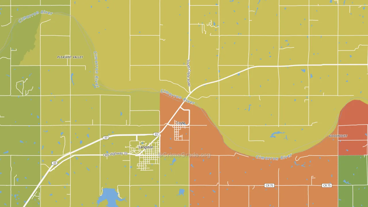 73027, OK Map of Theft Rates