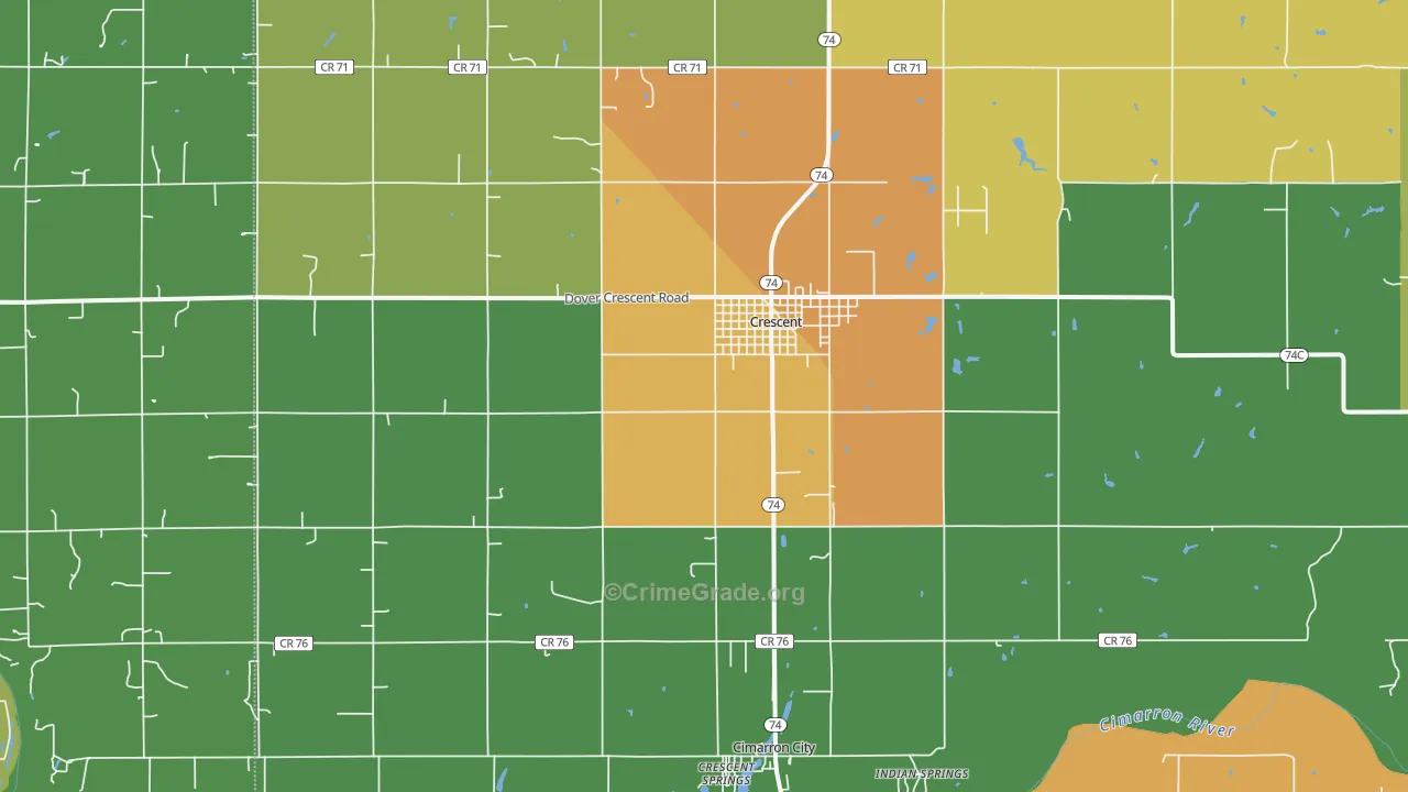 73028, OK Map of Theft Rates