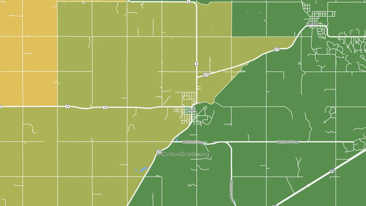 73029, OK Map of Theft Rates