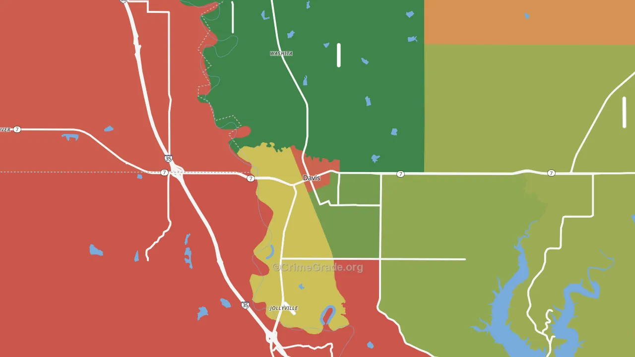 73030, OK Map of Theft Rates