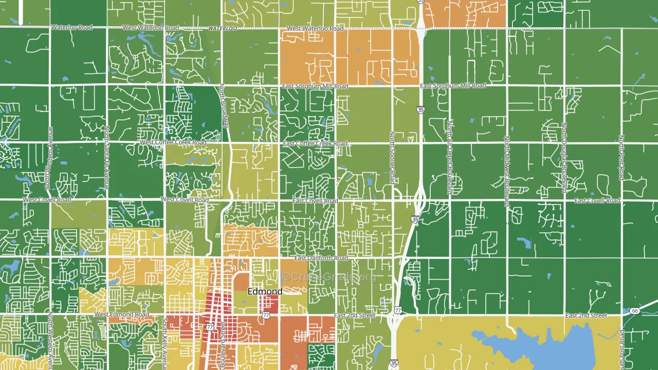 73034, OK Map of Theft Rates