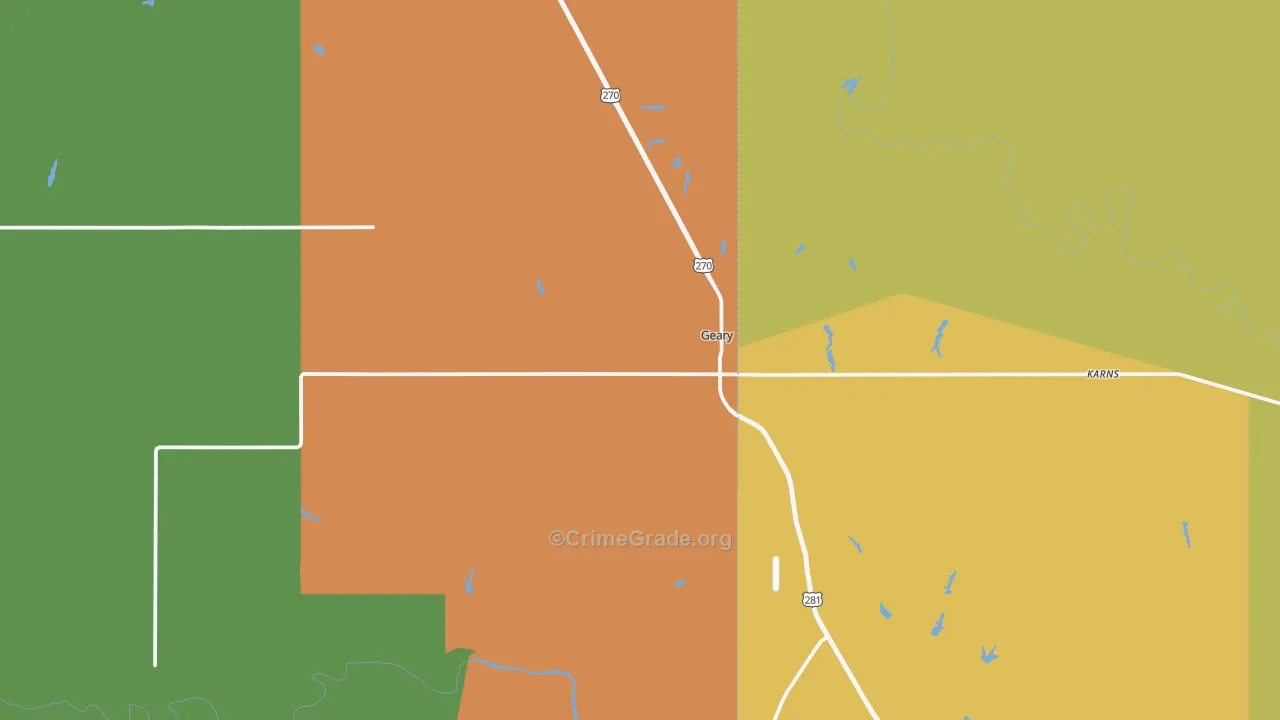 73040, OK Map of Theft Rates