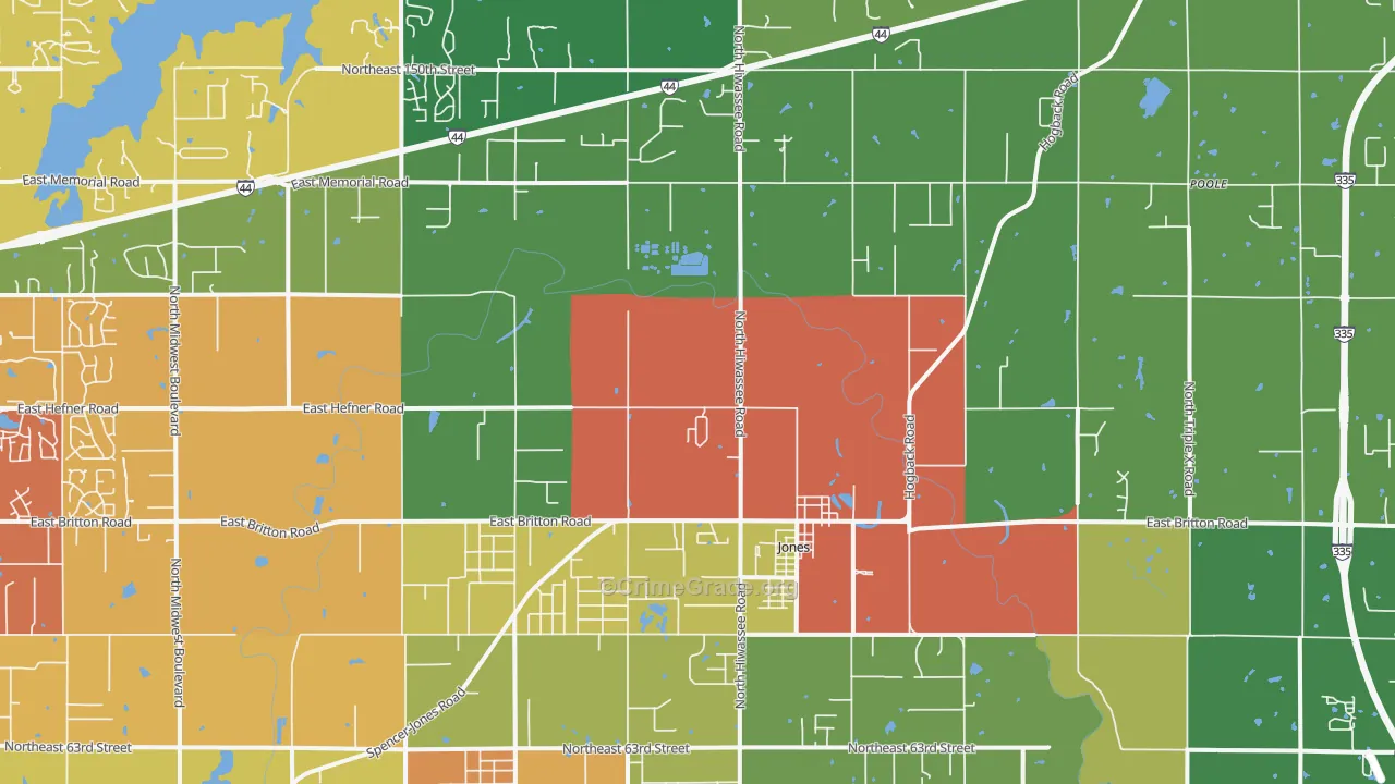 73049, OK Map of Theft Rates