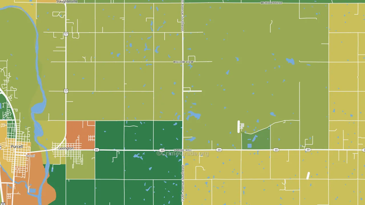 73051, OK Map of Theft Rates