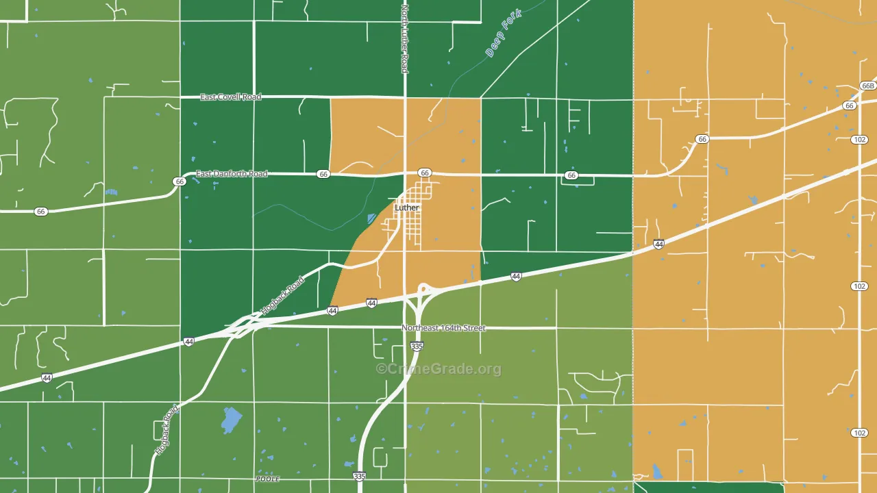 73054, OK Map of Theft Rates