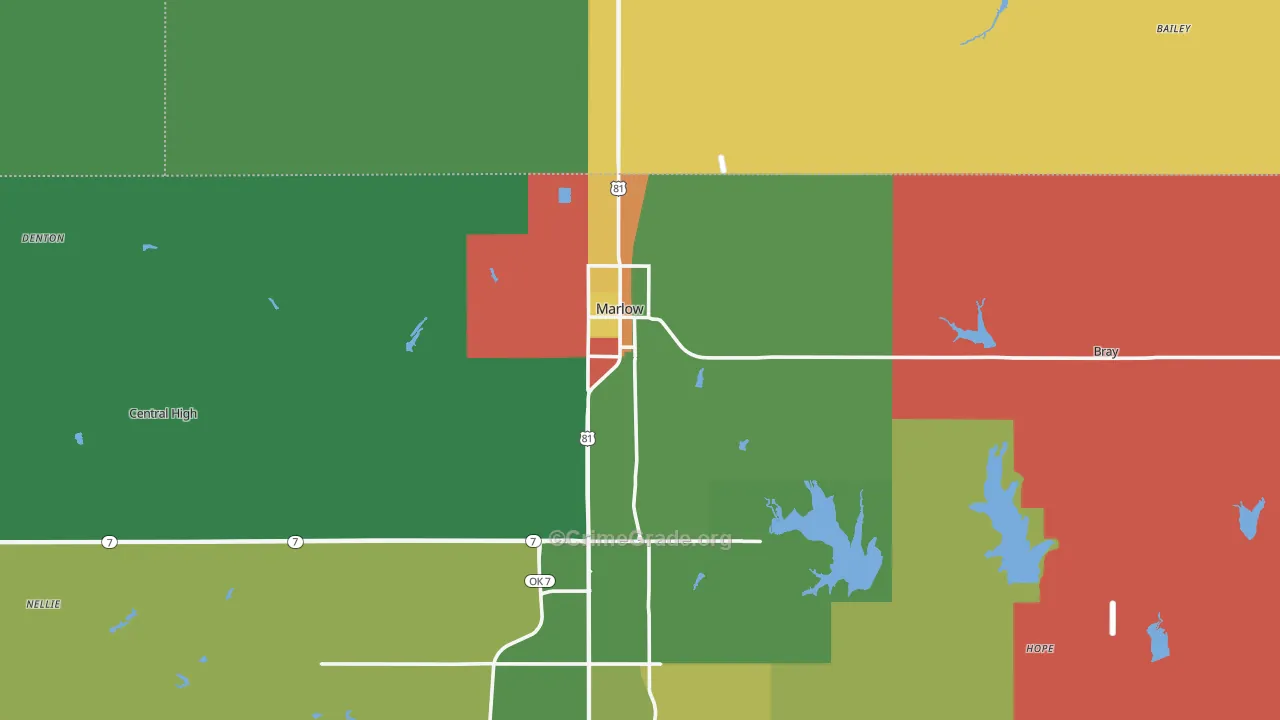 73055, OK Map of Theft Rates