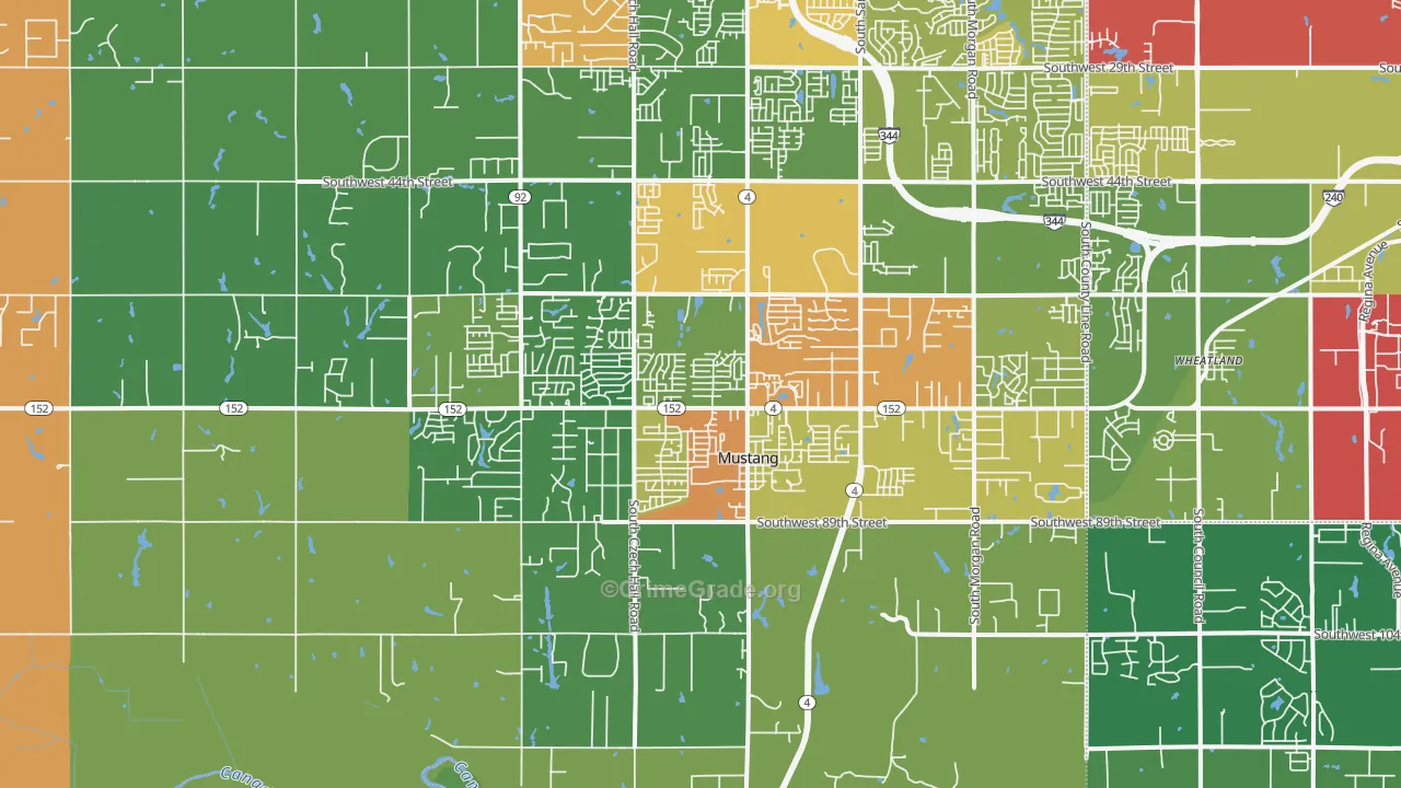 73064, OK Map of Theft Rates