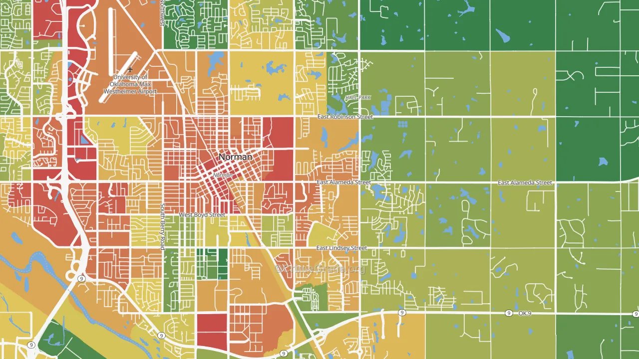 73071, OK Map of Theft Rates