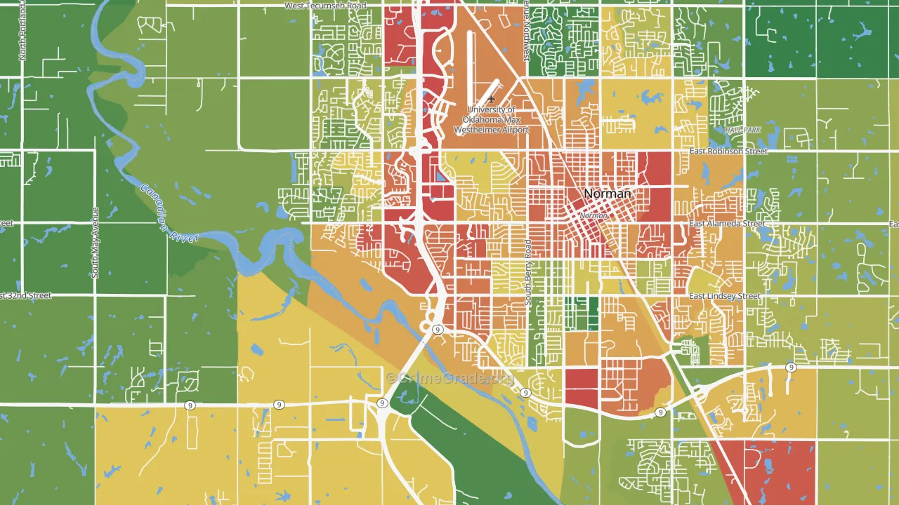 73072, OK Map of Theft Rates