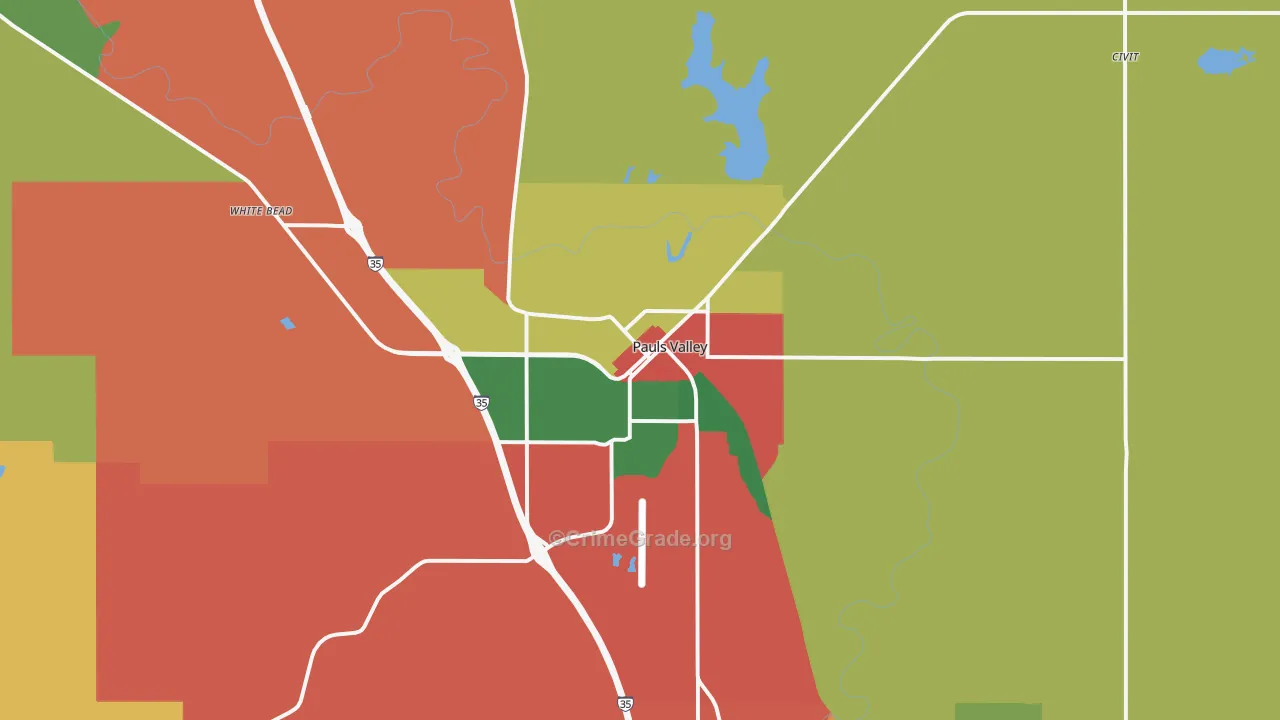 73075, OK Map of Theft Rates