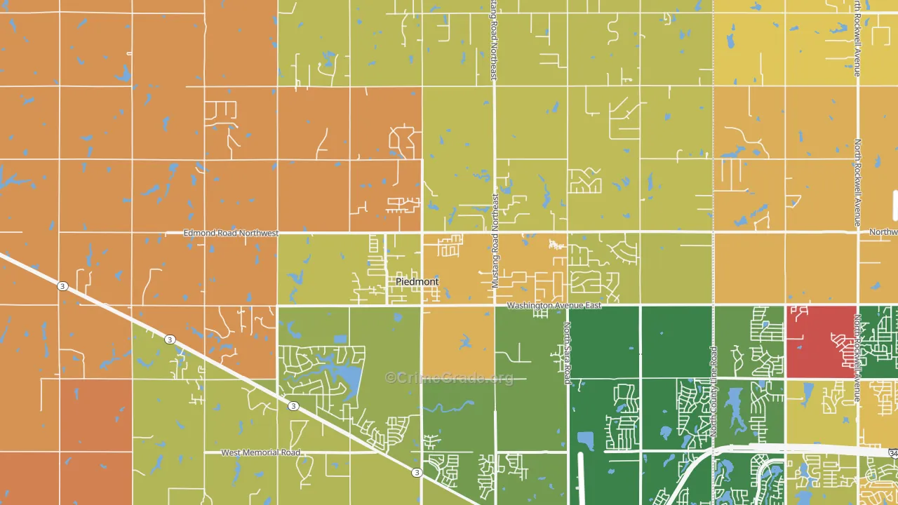 73078, OK Map of Theft Rates