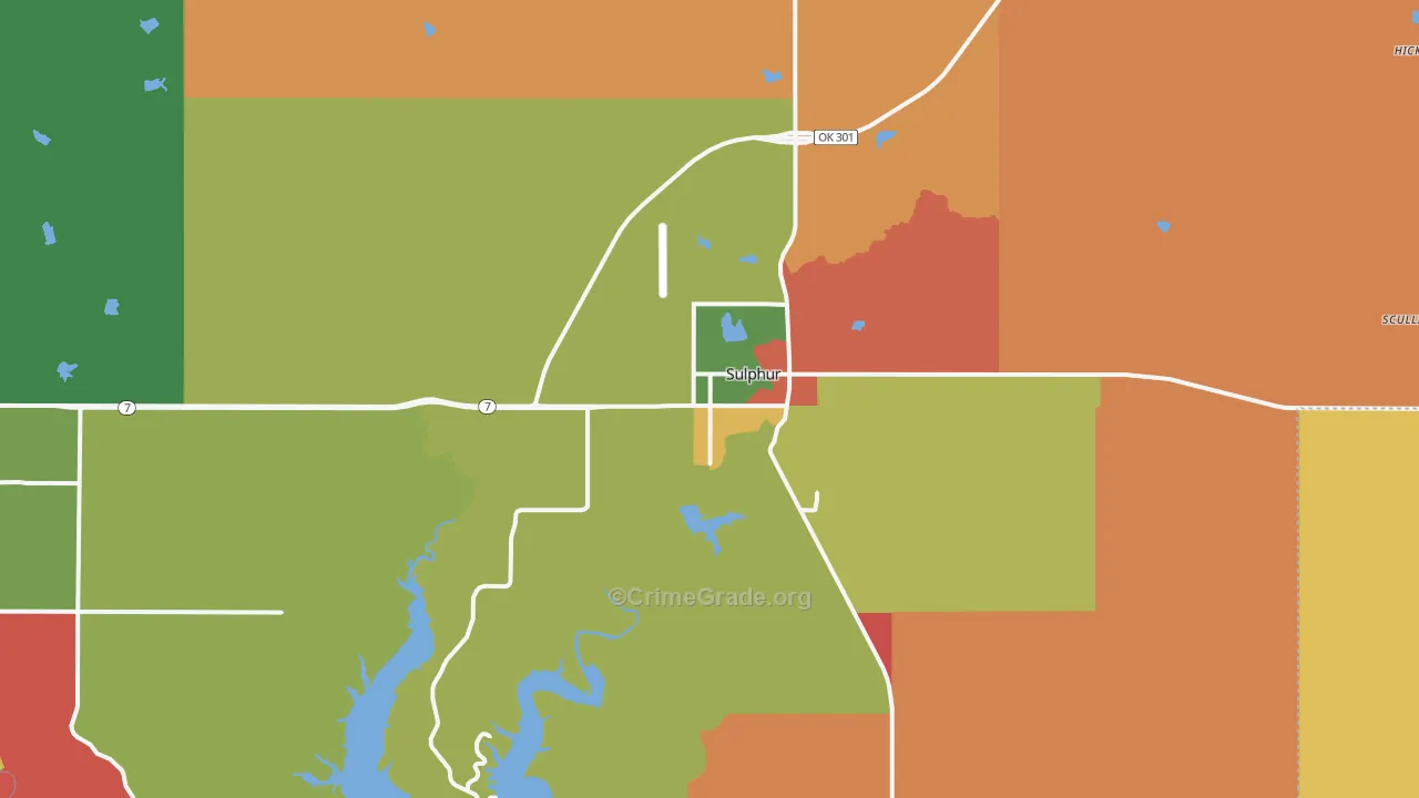 73086, OK Map of Theft Rates