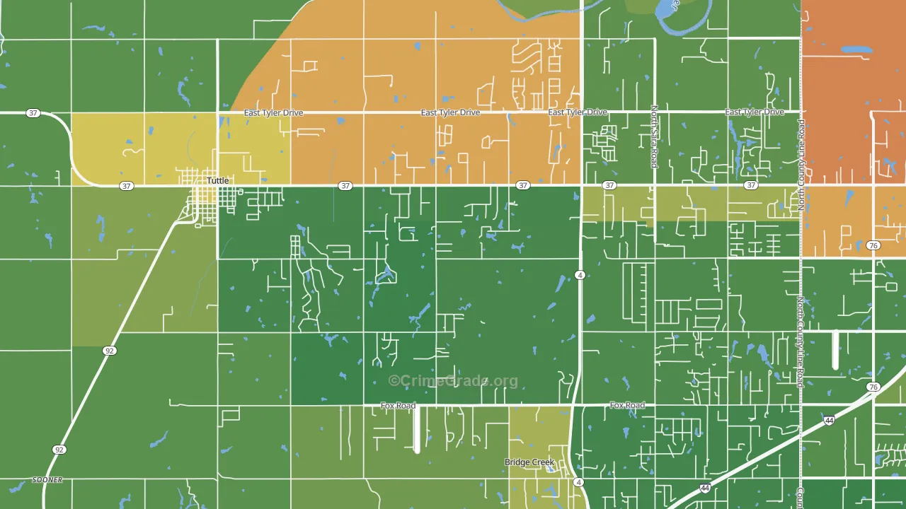73089, OK Map of Theft Rates