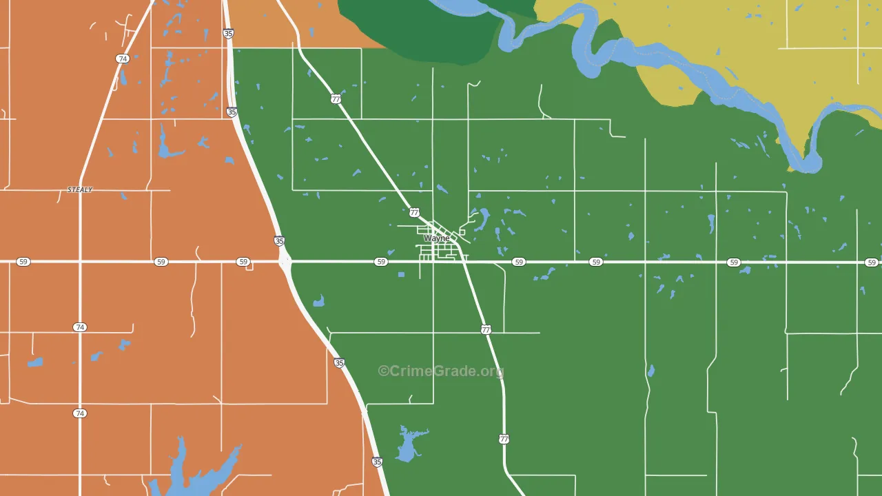 73095, OK Map of Theft Rates