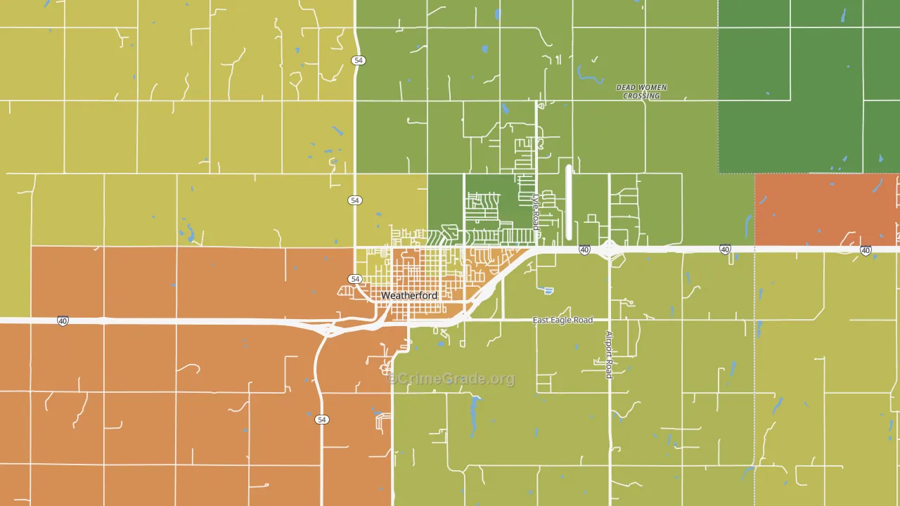 73096, OK Map of Theft Rates