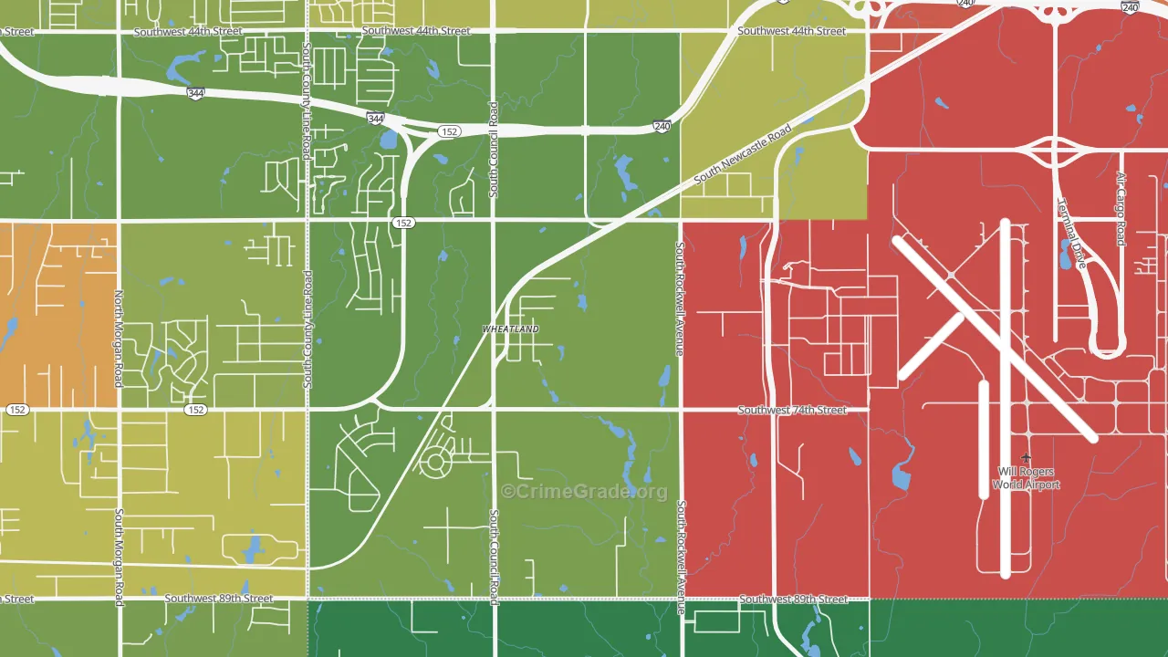 73097, OK Map of Theft Rates