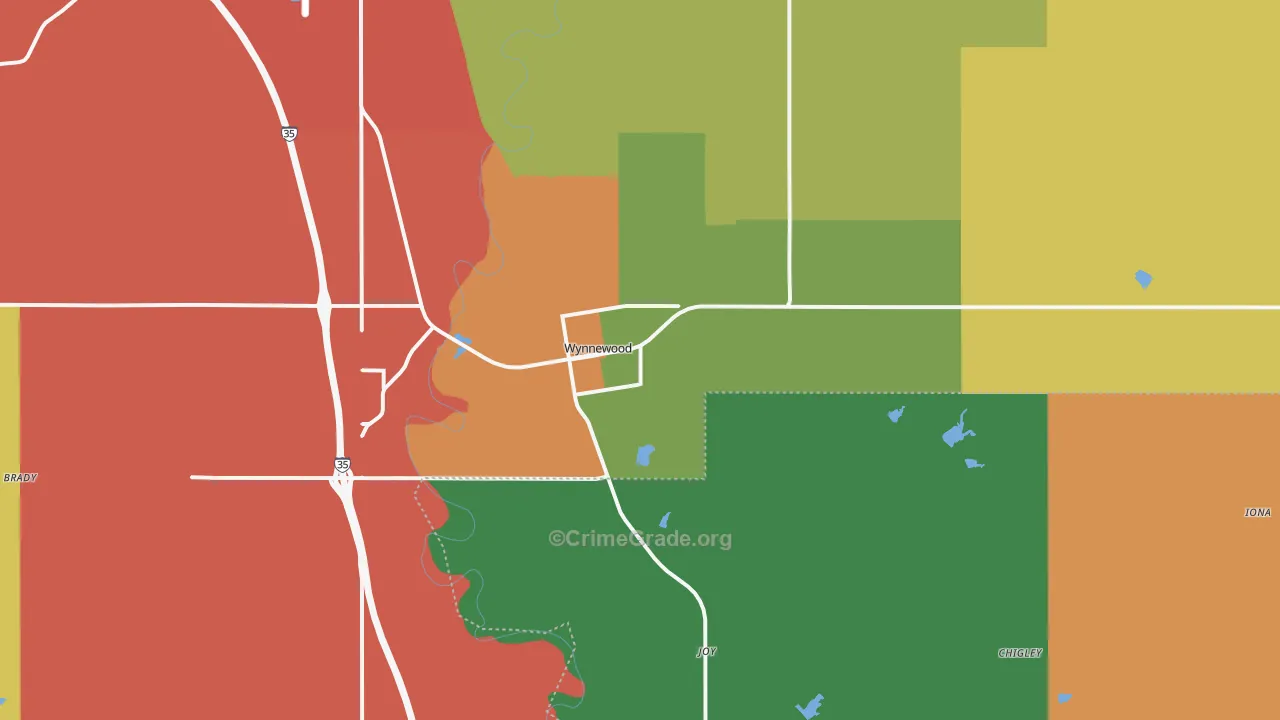 73098, OK Map of Theft Rates
