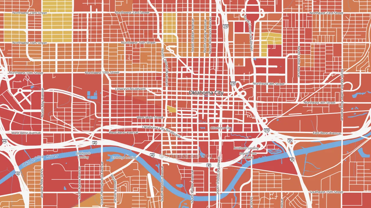 73102, OK Map of Theft Rates