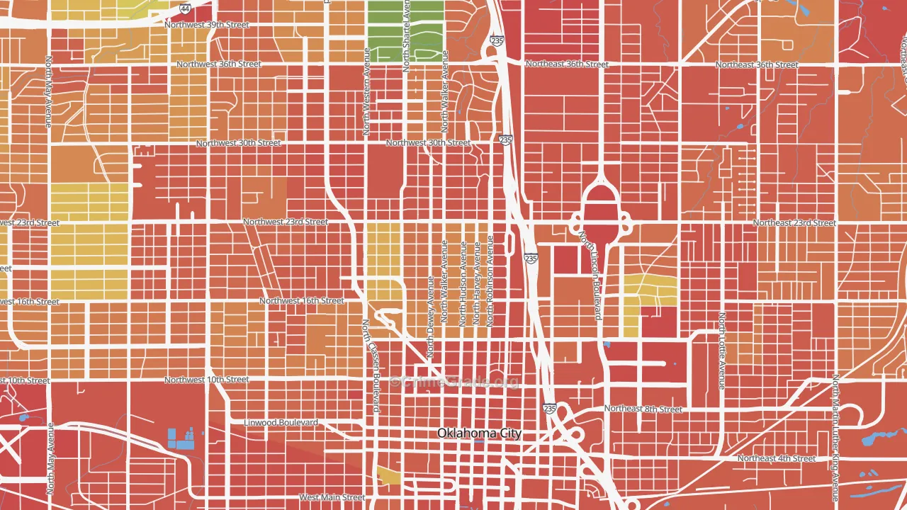 73103, OK Map of Theft Rates