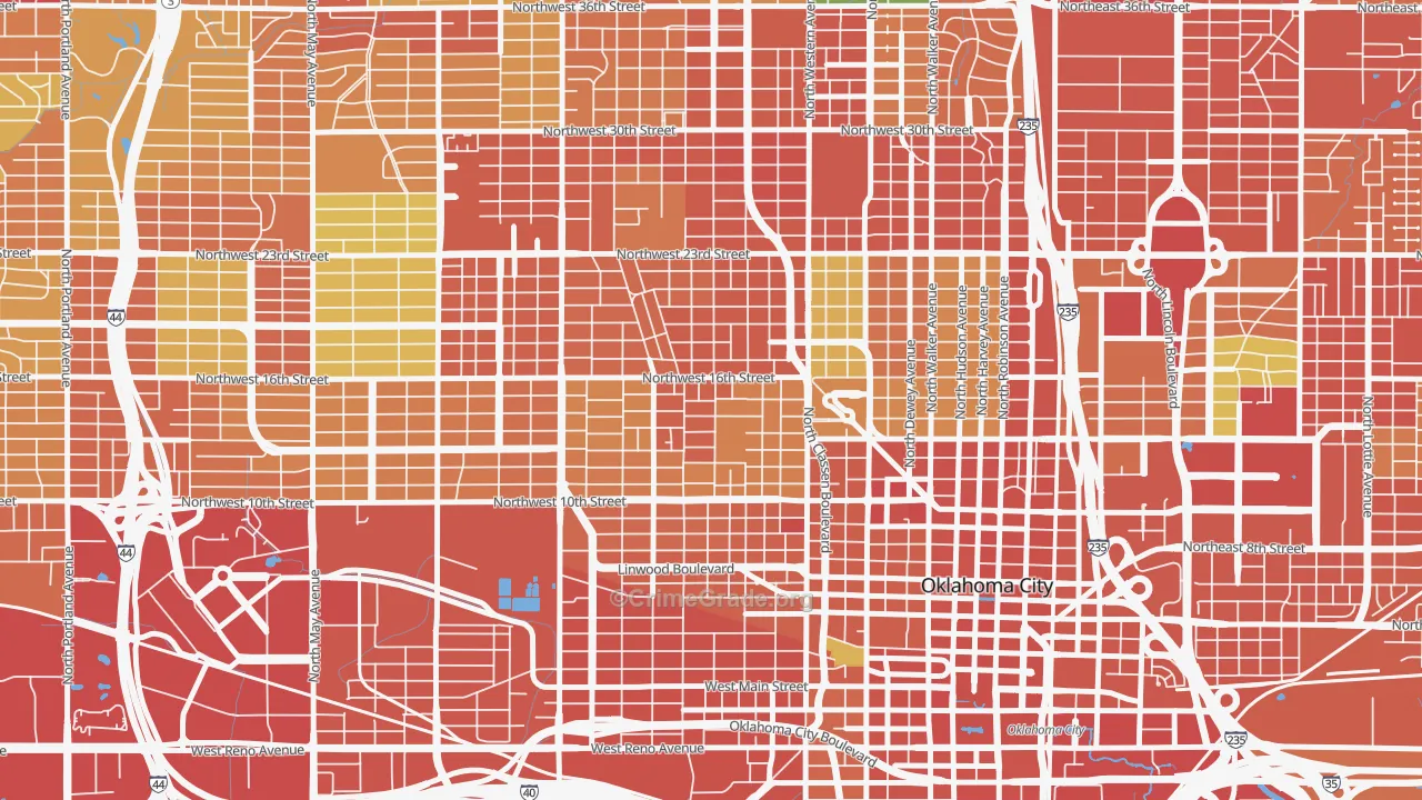 73106, OK Map of Theft Rates