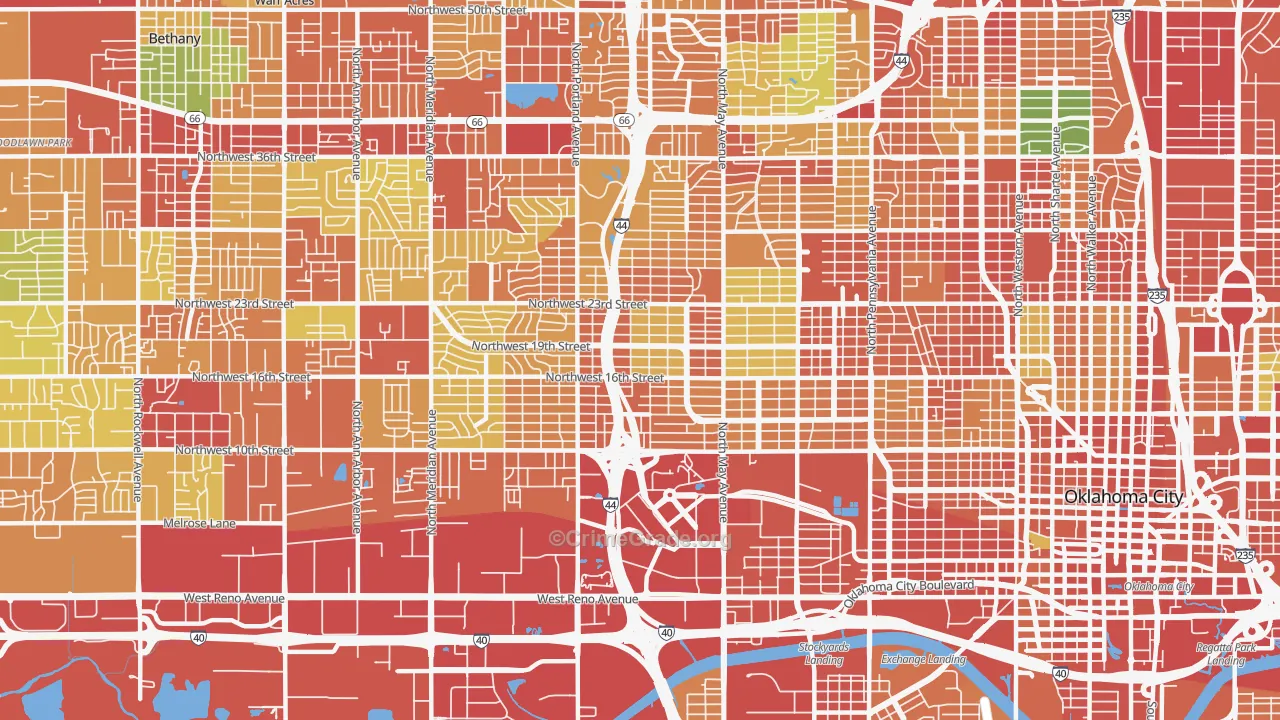 73107, OK Map of Theft Rates