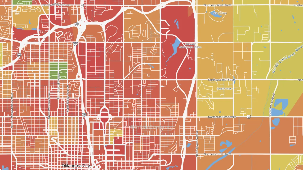 73111, OK Map of Theft Rates