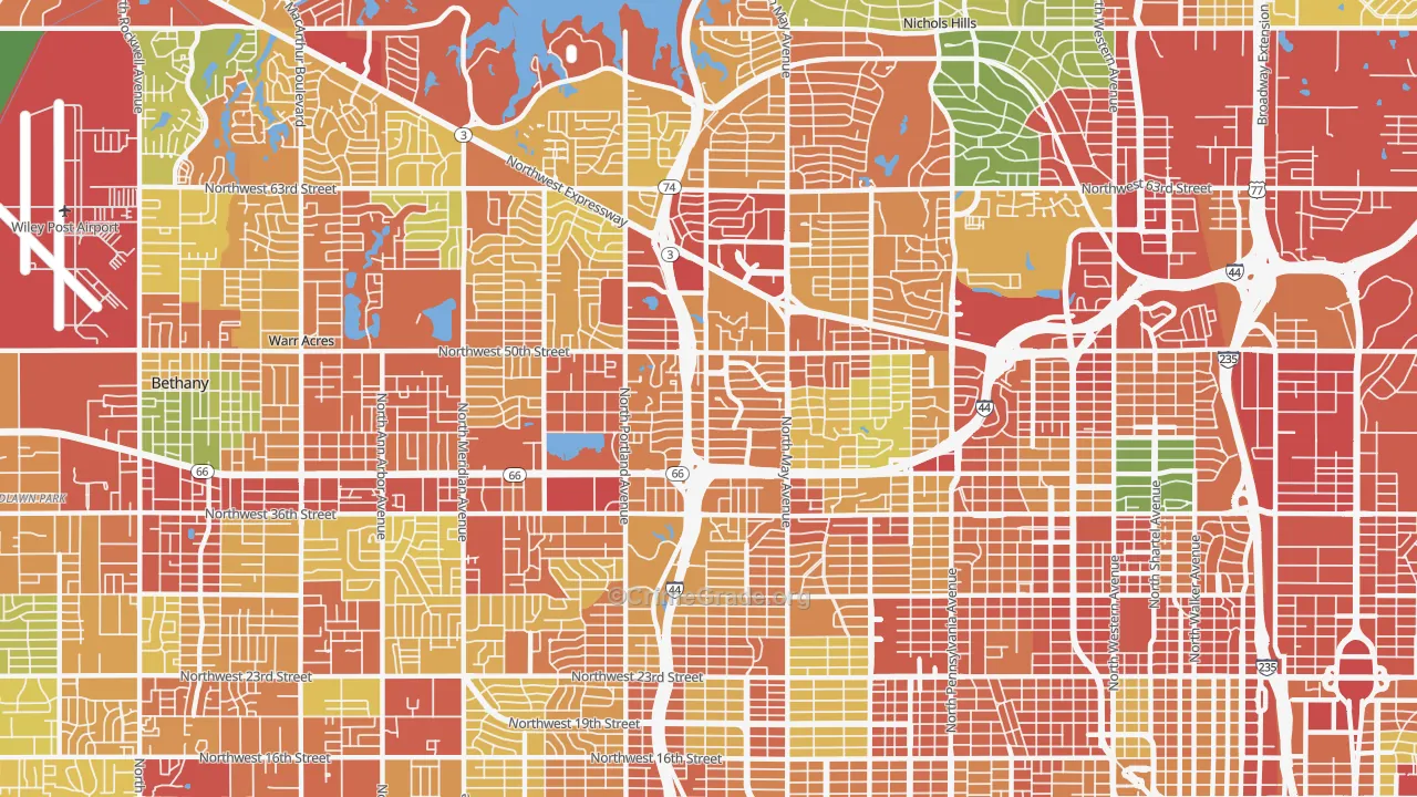 73112, OK Map of Theft Rates