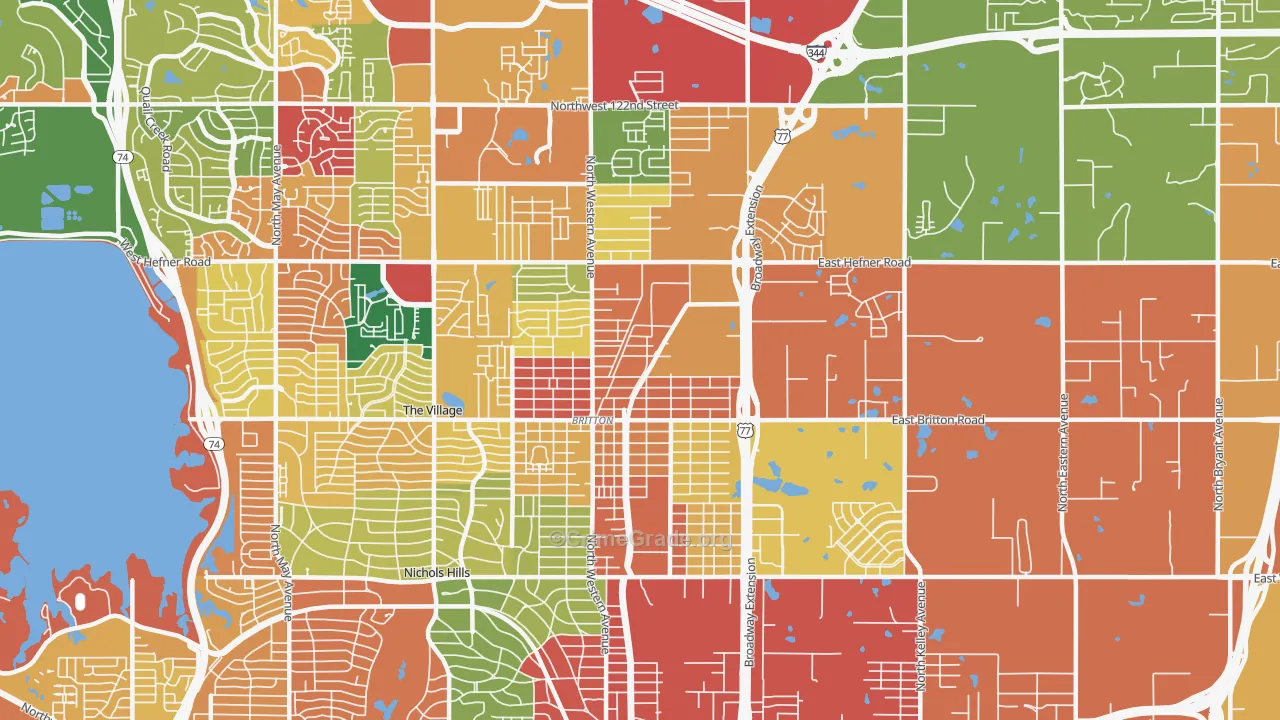 73114, OK Map of Theft Rates