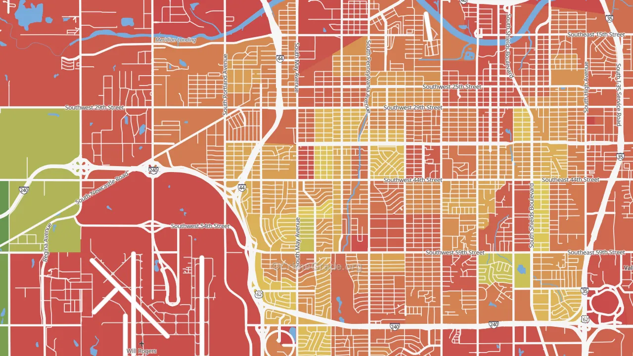 73119, OK Map of Theft Rates