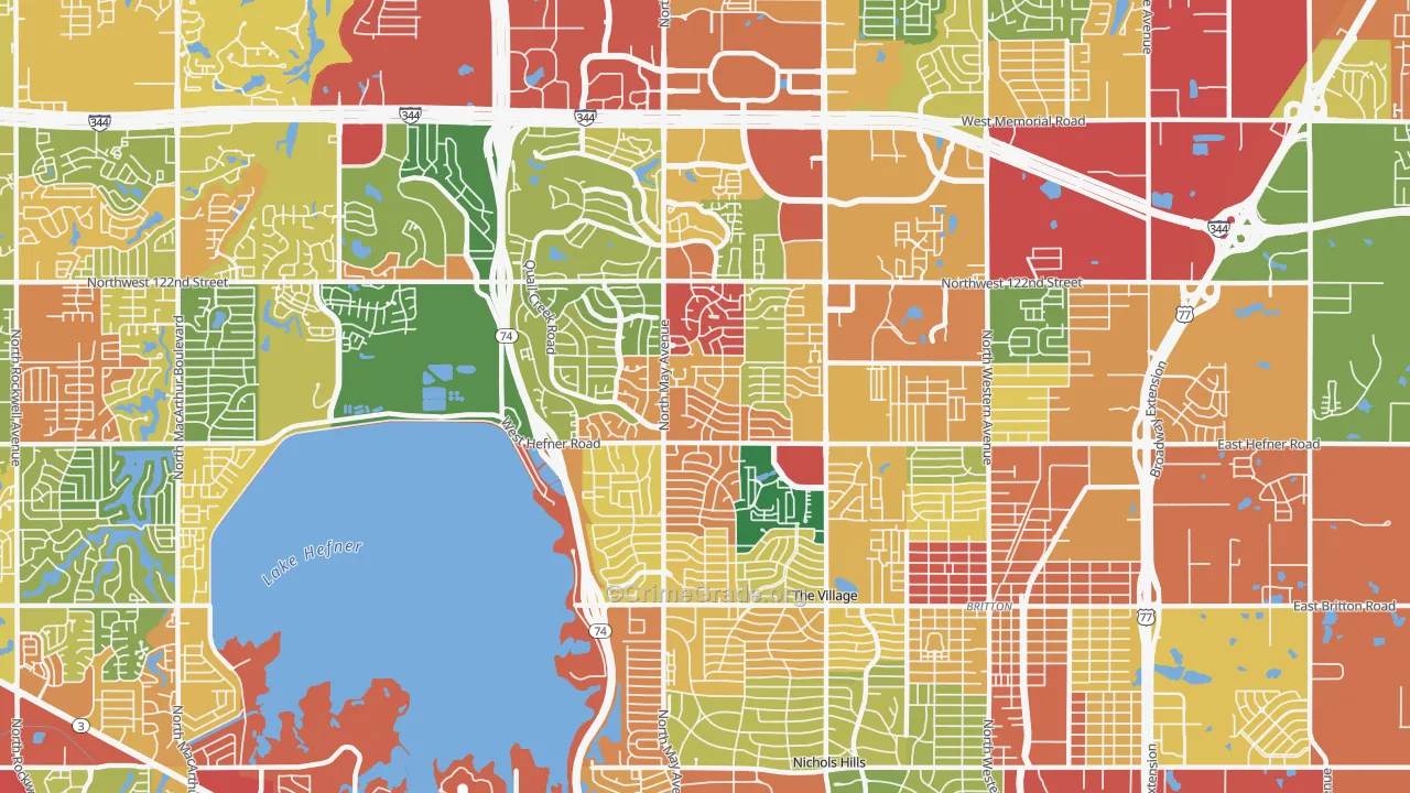73120, OK Map of Theft Rates