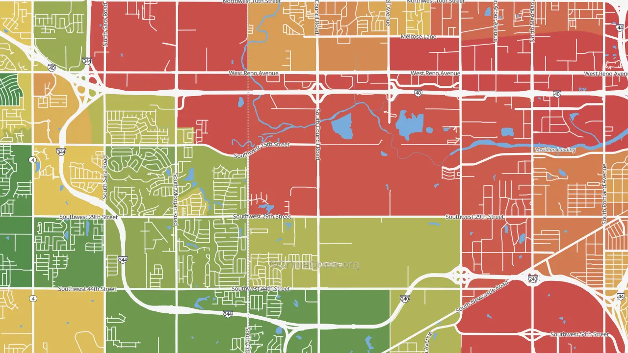 73128, OK Map of Theft Rates