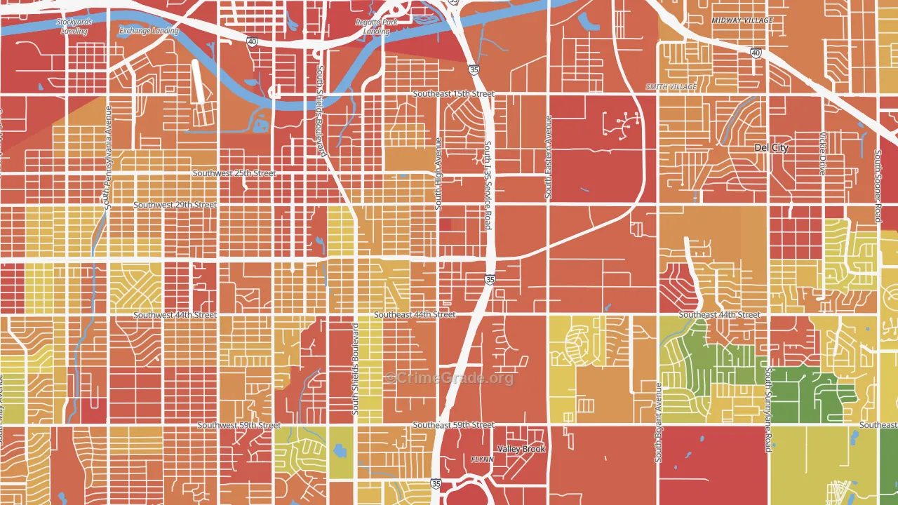 73129, OK Map of Theft Rates
