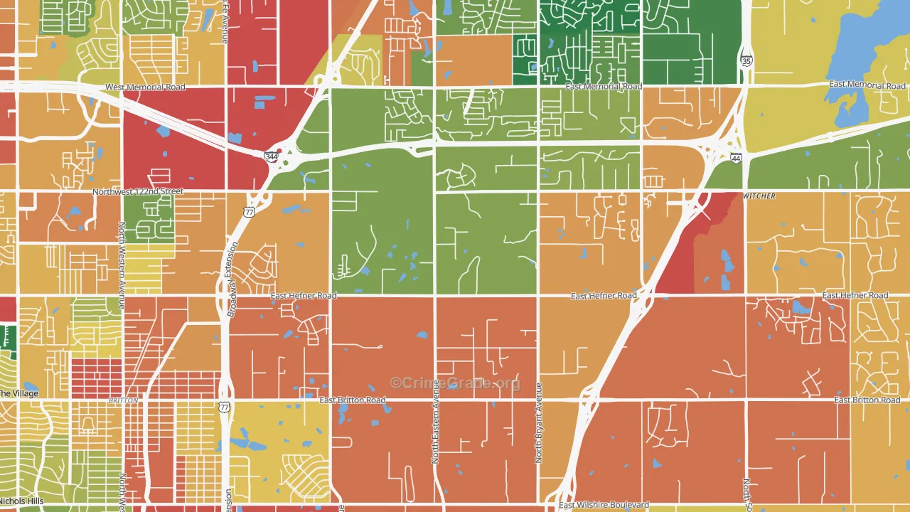 73131, OK Map of Theft Rates
