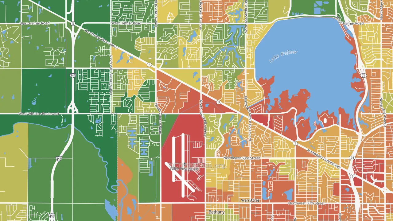 73132, OK Map of Theft Rates