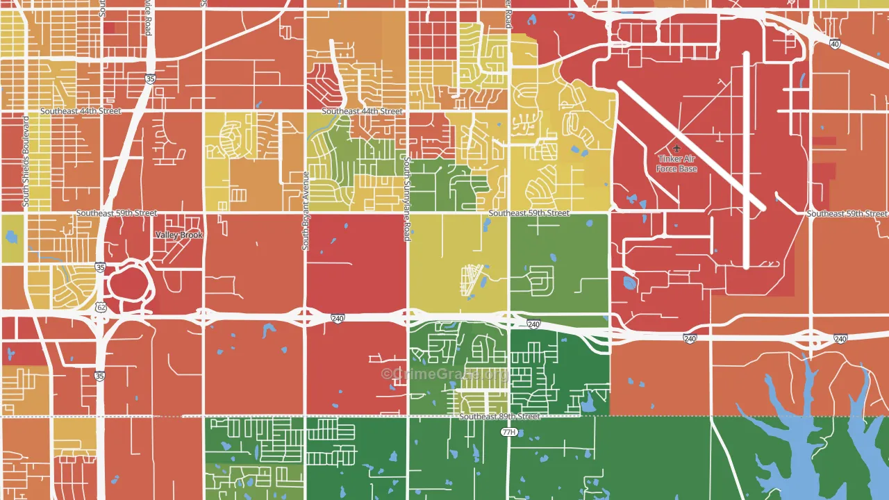 73135, OK Map of Theft Rates