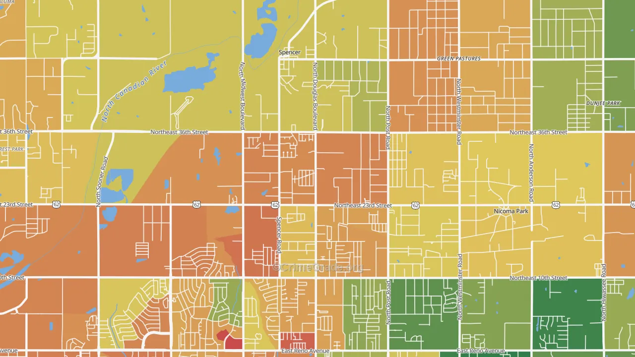 73141, OK Map of Theft Rates