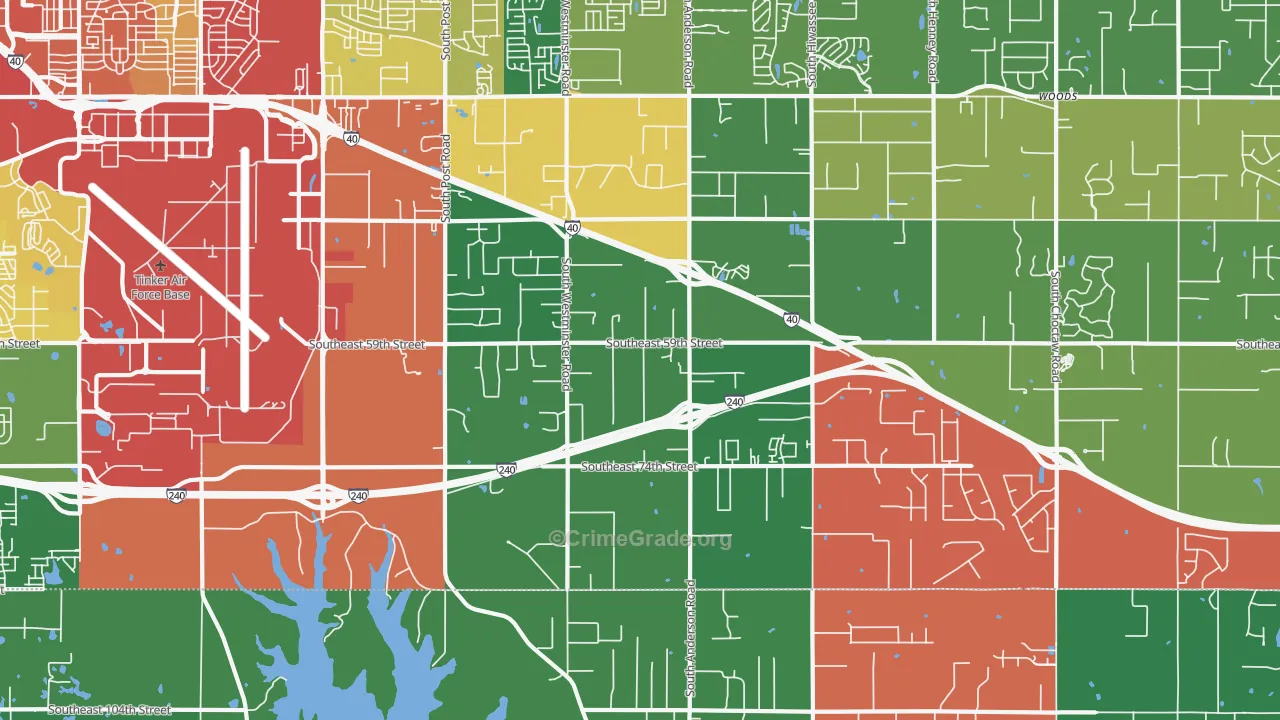 73150, OK Map of Theft Rates