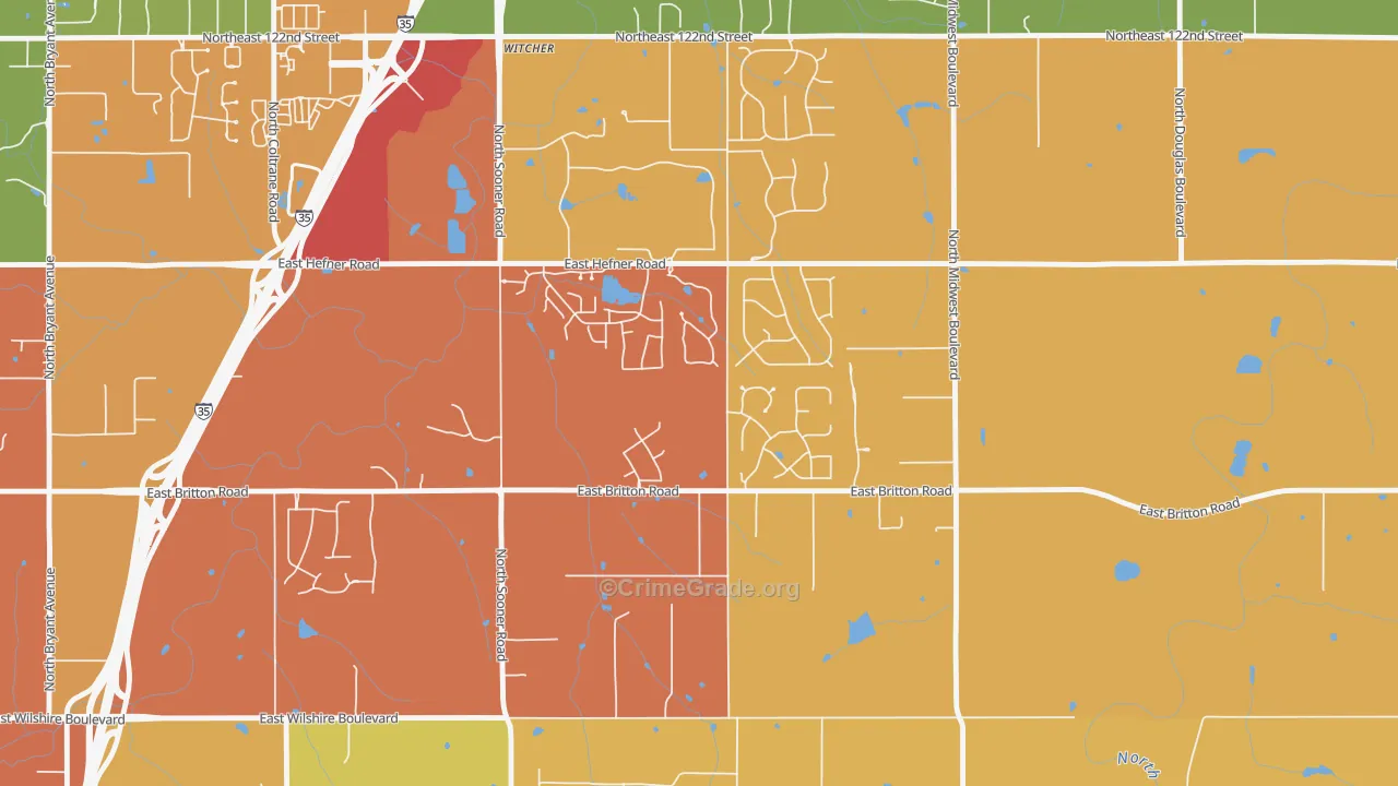 73151, OK Map of Theft Rates