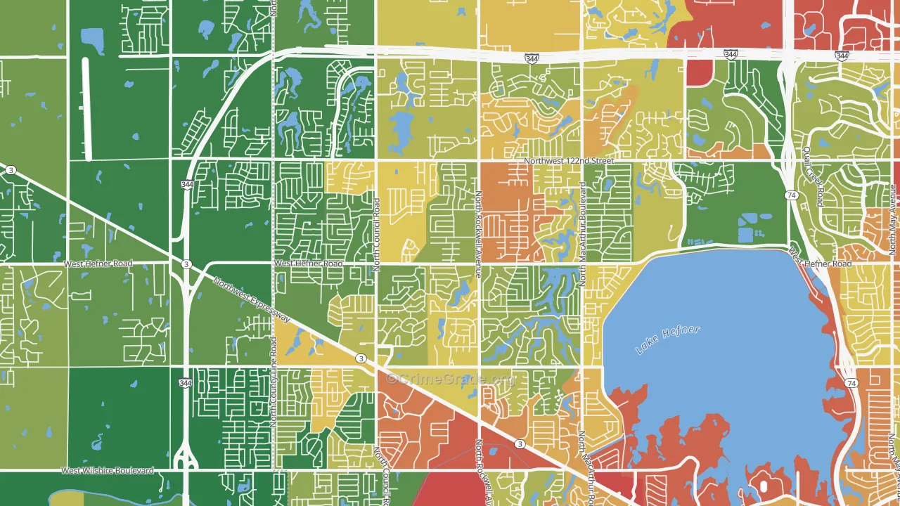 73162, OK Map of Theft Rates